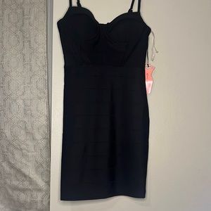 Black body-con dress